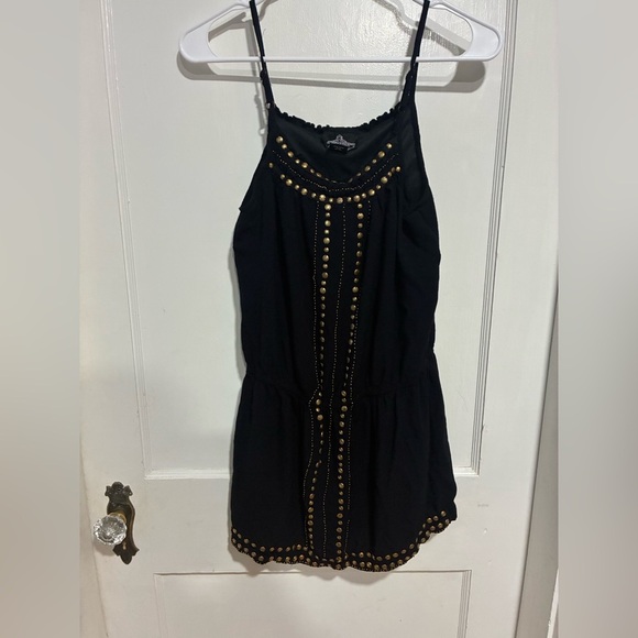 Angie Black Dress with Gold Studs Size S - Picture 1 of 4